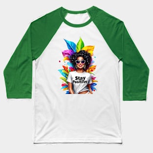 Radiant Blossoms: Sunglasses and Smiles in a Kaleidoscopic Poster Baseball T-Shirt